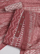 Printed Cotton Blend Unstitched Suit With Dupatta
